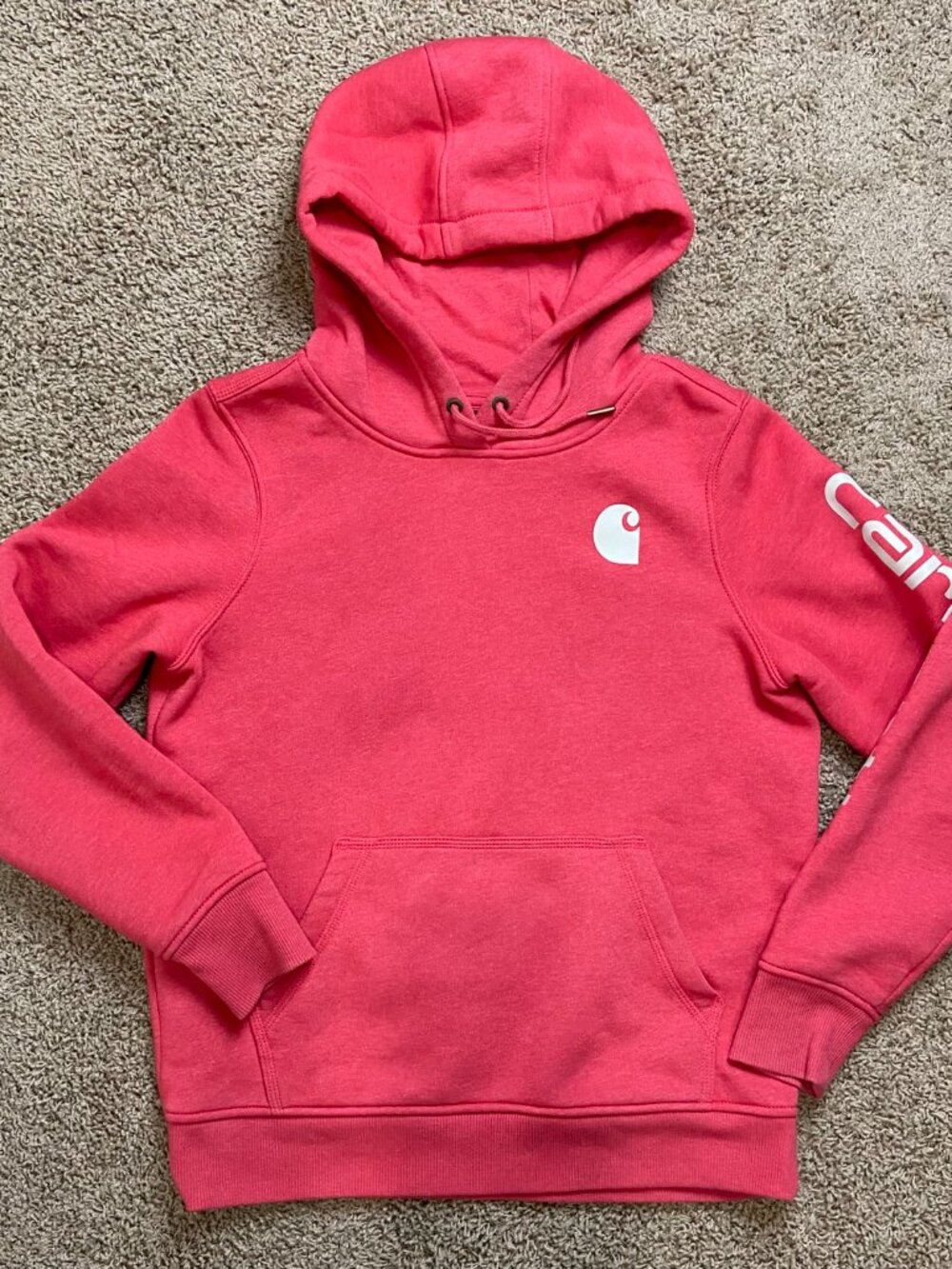 Carhartt Women's Relaxed Hoodie - Tulip Red, Size S
